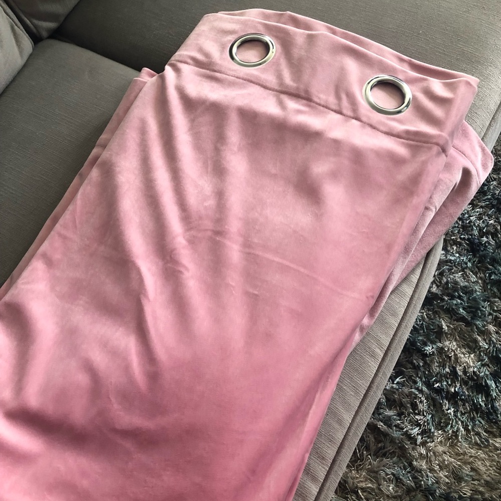 4 Pink velvet blackout 84 in lng  SOLD OTHER SITE